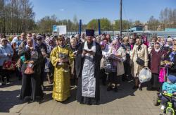 Великая Суббота. Освящение пасок и куличей на нашем приходе